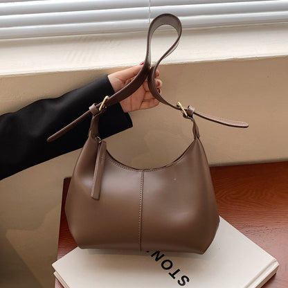 Women's Crescent Shoulder Bag – Textured Underarm Saddle | Minimalist Essential