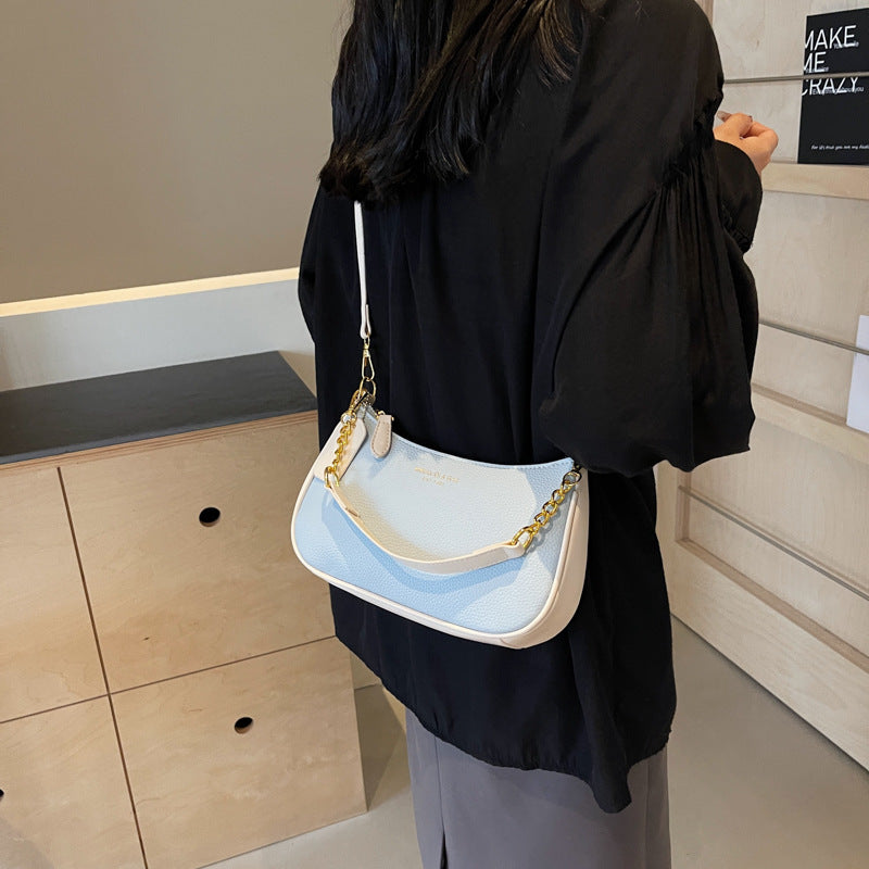 Women's Artisan Crescent Crossbody Bag - Versatile Shoulder Bag with Chain Strap & Convertible Carry