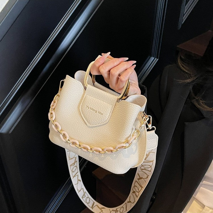Women's Fashion Tote Bag - Convertible Shoulder to Crossbody Purse with Detachable Chain Strap, Minimalist PU Leather Commuter Handbag