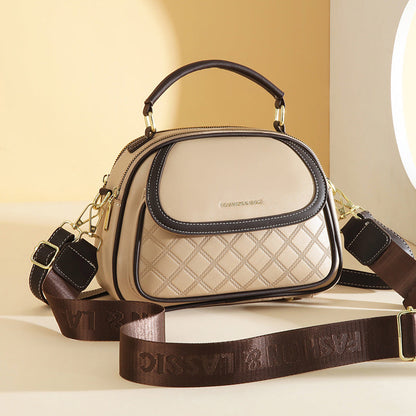 Women's Quilted Round Bag – Crossbody & Shoulder Mini Purse for Women