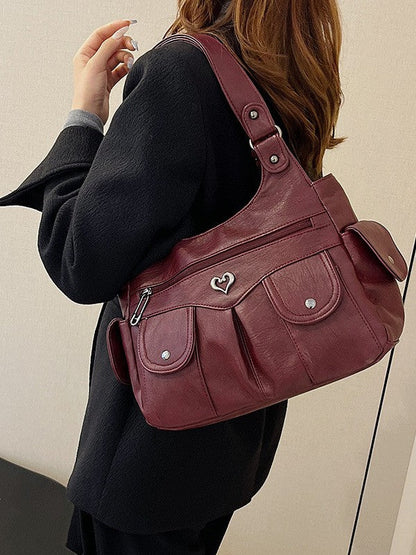 Women's Large Capacity Crossbody Bag - Premium Leather Underarm Purse for Commuter, Travel & Work, Adjustable Strap & Anti-Theft Design
