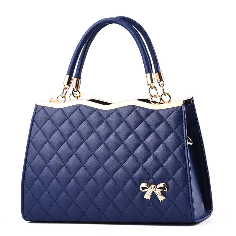Women's Quilted Bow-Accent Structured Tote Bag – Oversized Shoulder & Crossbody Handbag for Women, Timeless Elegance