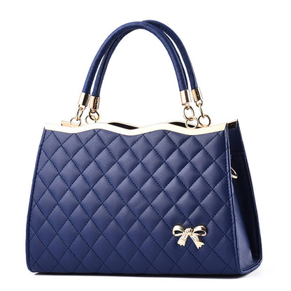 Women's Quilted Bow-Accent Structured Tote Bag – Oversized Shoulder & Crossbody Handbag for Women, Timeless Elegance