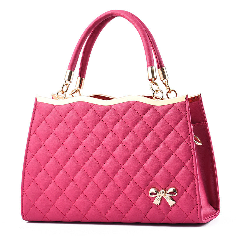 Women's Quilted Bow-Accent Structured Tote Bag – Oversized Shoulder & Crossbody Handbag for Women, Timeless Elegance