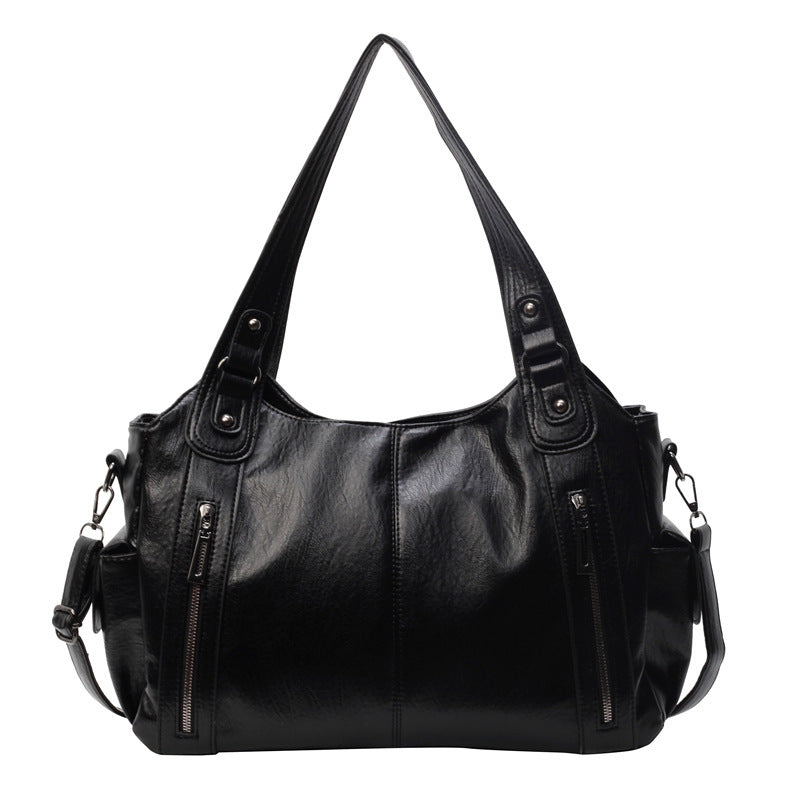 Women's Large-Capacity Vintage Tote Bag: Versatile High-End Shoulder and Handbag, Suitable for Crossbody Wear