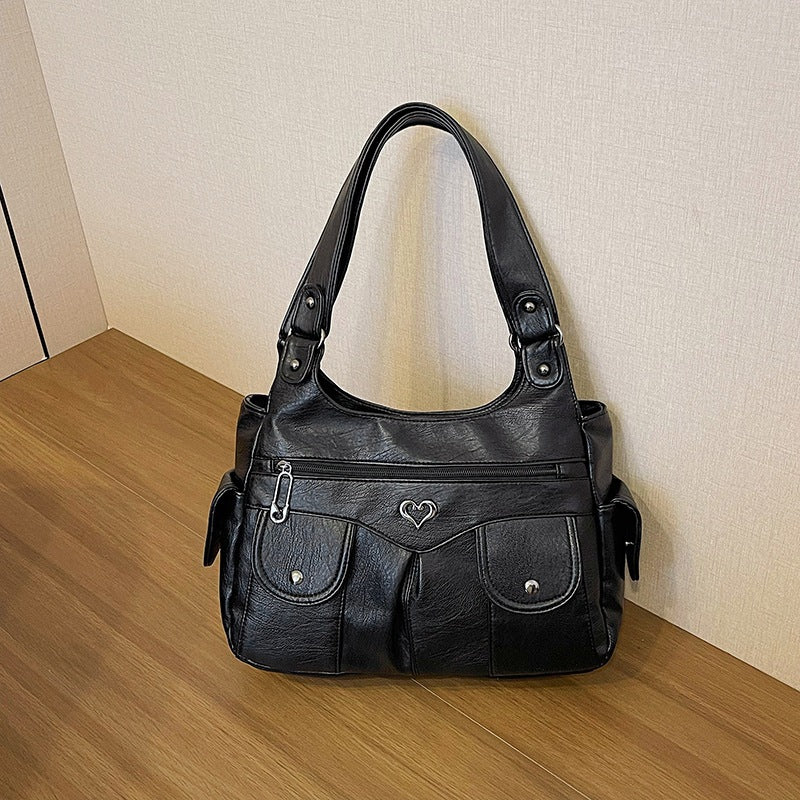 Women's Large Capacity Crossbody Bag - Premium Leather Underarm Purse for Commuter, Travel & Work, Adjustable Strap & Anti-Theft Design