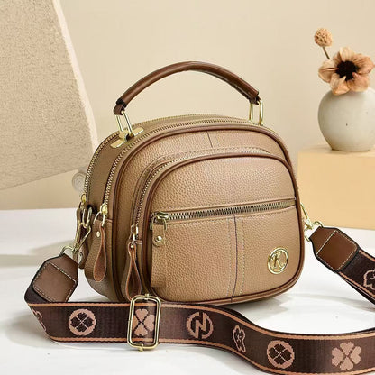 Women's Multi-Zip Compact Satchel — Premium Convertible Shoulder & Crossbody Bag with Curated Organization & Elevated Everyday Style