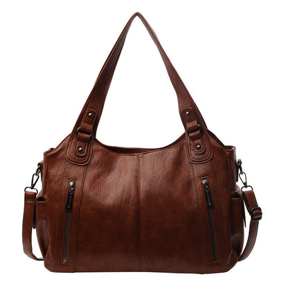 Women's Large-Capacity Vintage Tote Bag: Versatile High-End Shoulder and Handbag, Suitable for Crossbody Wear