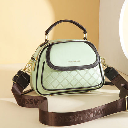 Women's Quilted Round Bag – Crossbody & Shoulder Mini Purse for Women