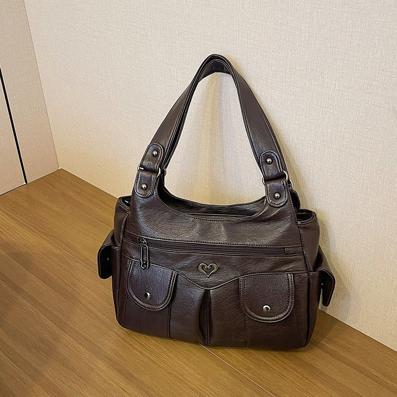 Women's Large Capacity Crossbody Bag - Premium Leather Underarm Purse for Commuter, Travel & Work, Adjustable Strap & Anti-Theft Design