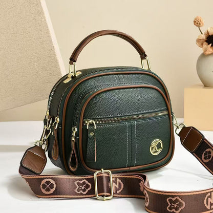 Women's Multi-Zip Compact Satchel — Premium Convertible Shoulder & Crossbody Bag with Curated Organization & Elevated Everyday Style
