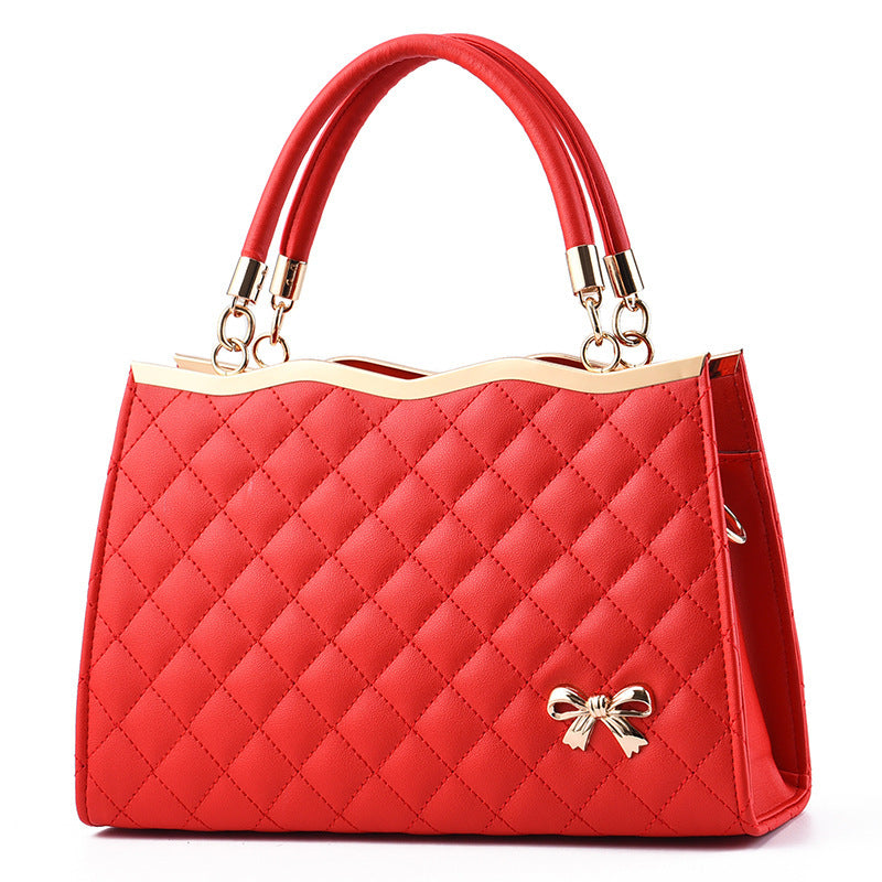 Women's Quilted Bow-Accent Structured Tote Bag – Oversized Shoulder & Crossbody Handbag for Women, Timeless Elegance