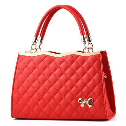 Women's Quilted Bow-Accent Structured Tote Bag – Oversized Shoulder & Crossbody Handbag for Women, Timeless Elegance