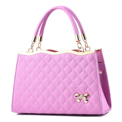 Women's Quilted Bow-Accent Structured Tote Bag – Oversized Shoulder & Crossbody Handbag for Women, Timeless Elegance