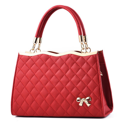 Women's Quilted Bow-Accent Structured Tote Bag – Oversized Shoulder & Crossbody Handbag for Women, Timeless Elegance