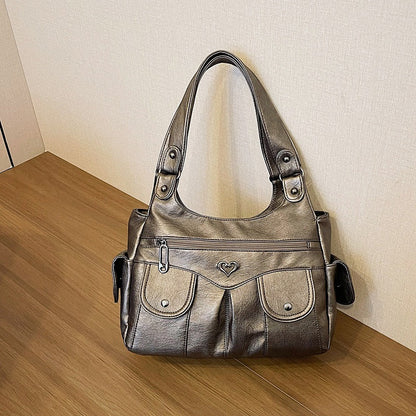 Women's Large Capacity Crossbody Bag - Premium Leather Underarm Purse for Commuter, Travel & Work, Adjustable Strap & Anti-Theft Design