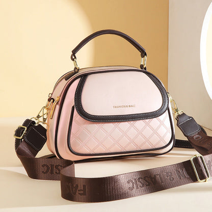 Women's Quilted Round Bag – Crossbody & Shoulder Mini Purse for Women