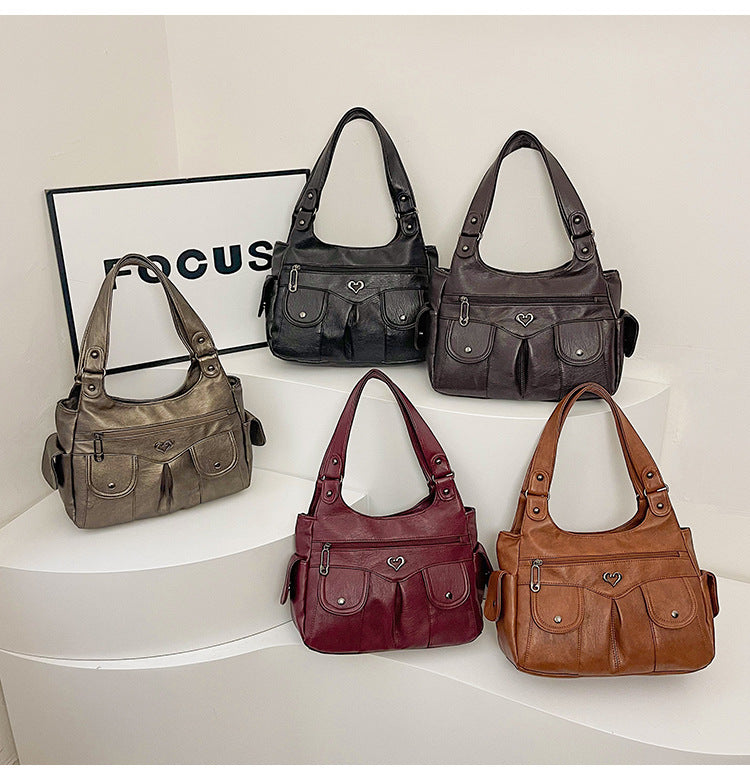 Women's Large Capacity Crossbody Bag - Premium Leather Underarm Purse for Commuter, Travel & Work, Adjustable Strap & Anti-Theft Design