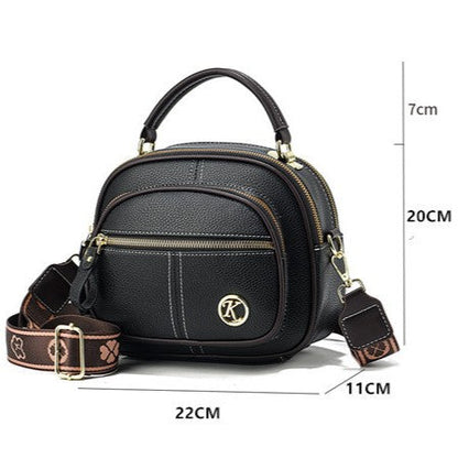 Women's Multi-Zip Compact Satchel — Premium Convertible Shoulder & Crossbody Bag with Curated Organization & Elevated Everyday Style