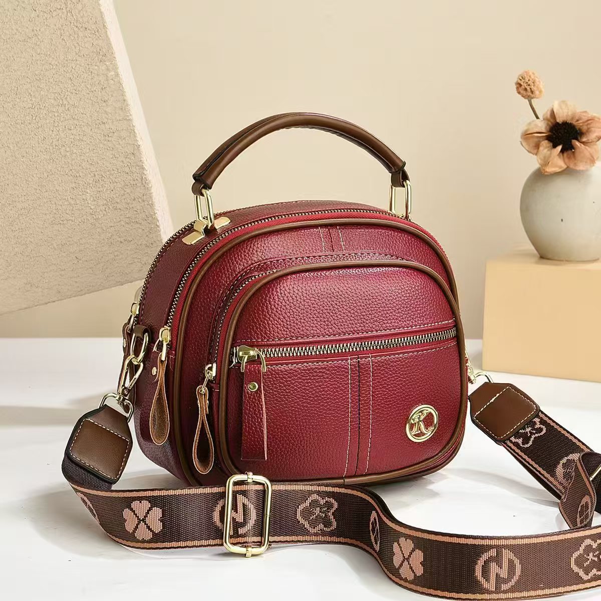 Women's Multi-Zip Compact Satchel — Premium Convertible Shoulder & Crossbody Bag with Curated Organization & Elevated Everyday Style