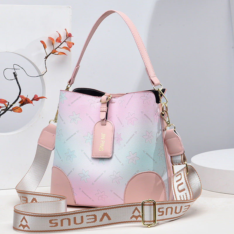 Women's Iridescent Prism Multi-Way Bucket Bag – Color-Shifting Rainbow Shoulder Crossbody Handbag