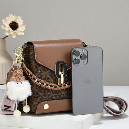 Women's Plaid Phone Crossbody Bag - Mini Shoulder Bag with Detachable Strap (Fits iPhone Plus)